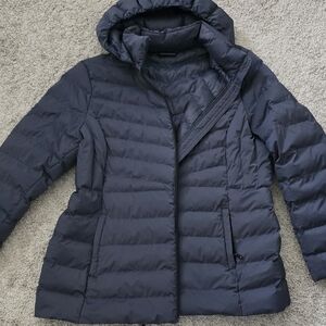 Women's Quilted Hooded Jacket - Black
